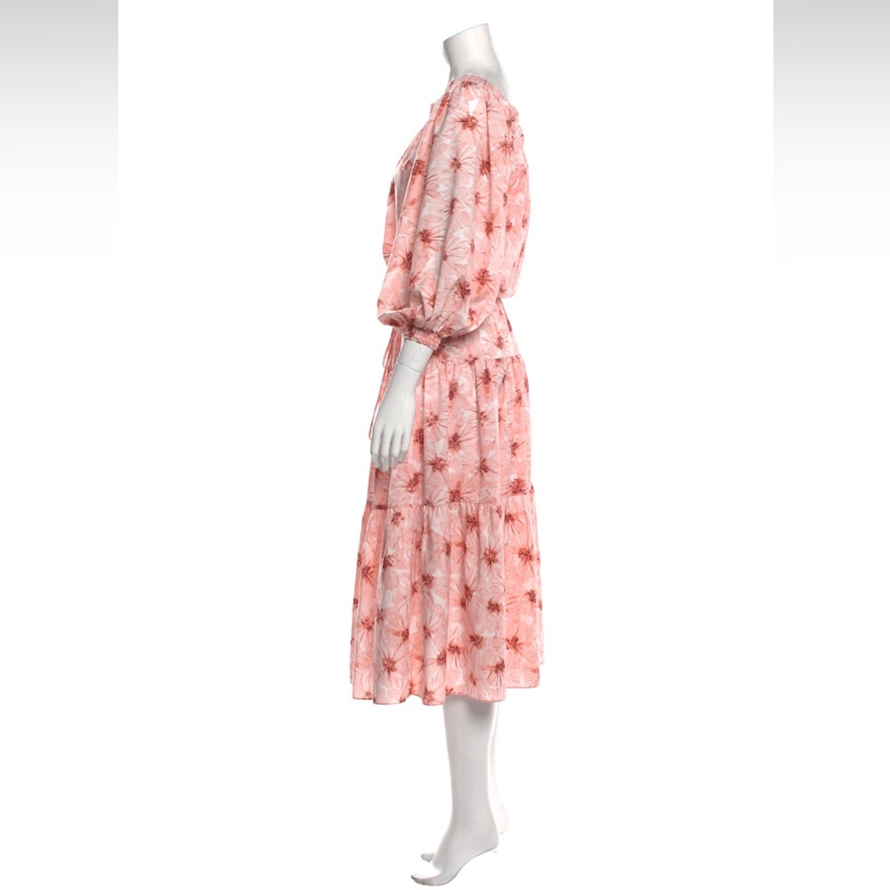 ALEXIS Tilia Pink Floral Off the Shoulder Tiered Midi Dress Size L - Picture 7 of 11